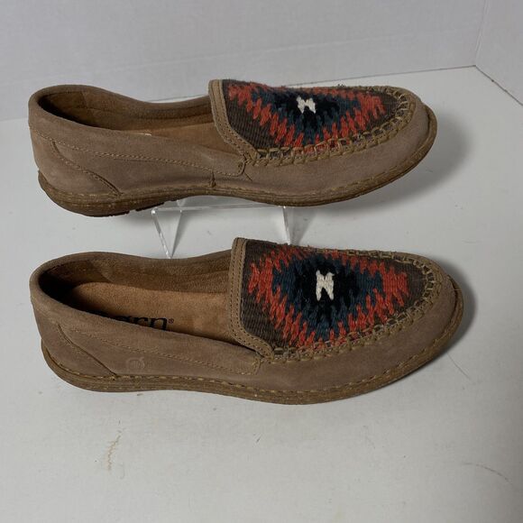 Sundance BORN Nava Loafers Brn Comfort Embroidered Suede Aztec Women’s Sz 7 NEW - Picture 6 of 11